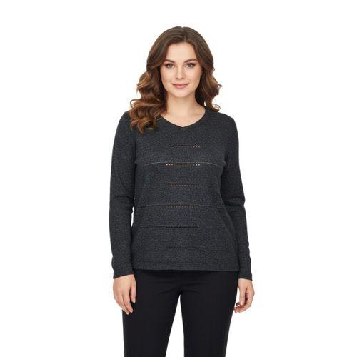 Kadın Yumoş Taşlı V Yaka Bluz BGL-ST05144