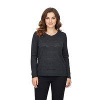 Kadın Yumoş Taşlı V Yaka Bluz BGL-ST05144