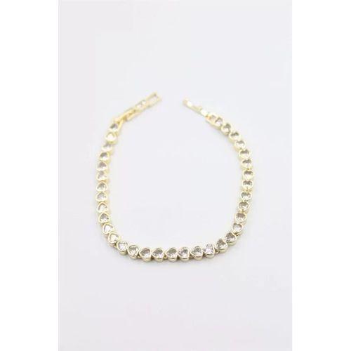 Taşlı Vip Bileklik - Altın