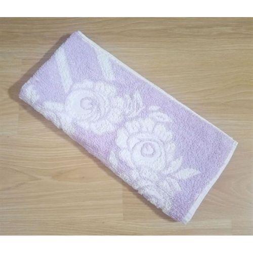 El Ve Yüz Havlusu Çiçekli Eflatun 45X90Cm