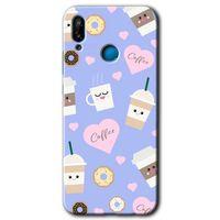 MRCİLETİSİM  Huawei P20 Lite Kılıf Kapak - Coffee Cake +Hayalet Ekran Yandan Gözükmez