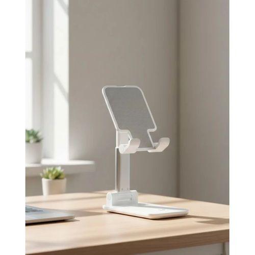 Ayarlanabilir Ergonomik Katlanabilir Masaüstü Telefon Tutucu Beyaz