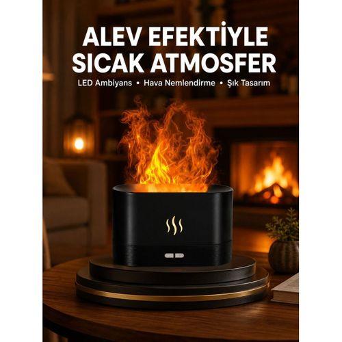 Modern Tasarımlı Alev Efektli Led Aromaterapi Hava Nemlendirici Yeni Nesil