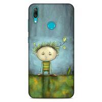 Huawei Y7 2019 Kılıf Depresyon (23) Ultra Koruma Kılıfı Siyah Gri