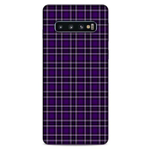 Samsung Galaxy S10 Uyumlu Kılıf Mor Delisi (11) Tam Koruma Çizgili