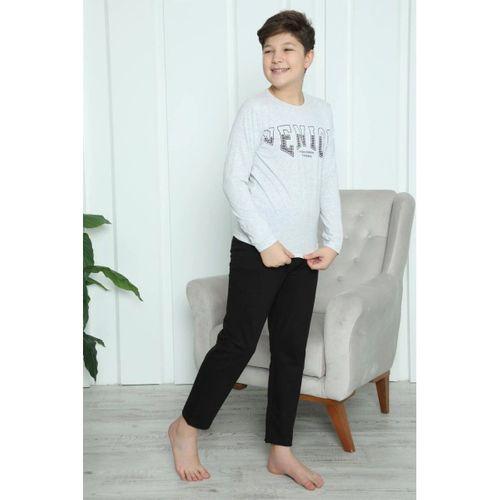 Erkek Çocuk Penye Pijama Takım Gri
