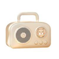 Sevimli Tasarımlı Taşınabilir Radyolu Bluetooth Hoparlör Bej