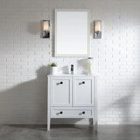 beyaz ahşap banyo dolabı