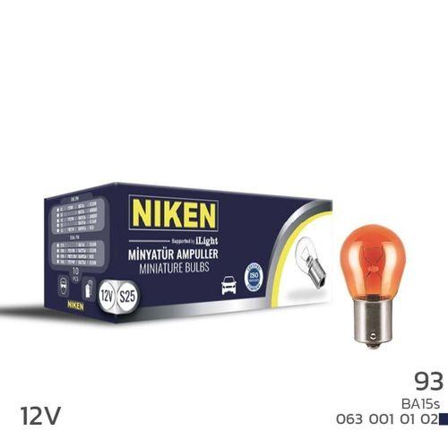 Niken 12V 93 Ampul Amber BA15S 10 LU