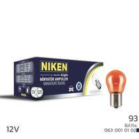 Niken 12V 93 Ampul Amber BA15S 10 LU
