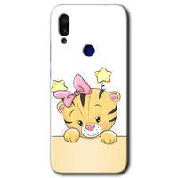 MRCİLETİSİM Xiaomi Redmi Note 7 Kılıf HD Desen Baskılı Arka Kapak+Temperli Cam - Sevimli Kedi