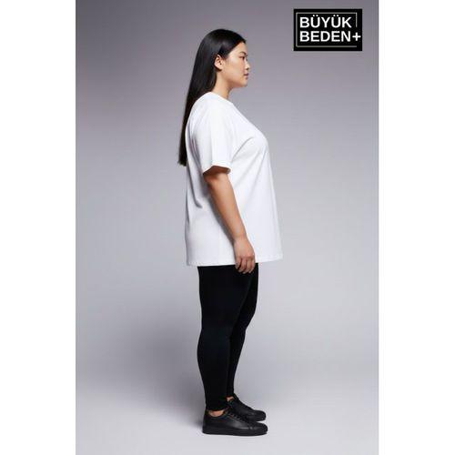 Büyük Beden Kadın Basic Tişört – Pamuklu Düz T-Shirt 3XL-6XL SPR26BTSK10