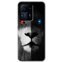MRCİLETİSİM Xiaomi Mi Mix 4 Kılıf HD Desen Baskılı Arka Kapak+Temperli Cam - Fire and Ice Lion