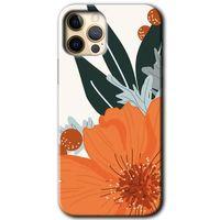 iPhone 11 Pro Max Kılıf Baskılı Kapak - Portakal Çiçeği + 5D Tam Kaplayan Cam