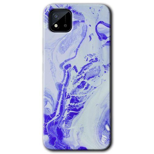 MRCİLETİSİM Realme C11 Kılıf Baskılı Kapak - Cranny Liquid Wall + 5D Tam Kaplayan Cam