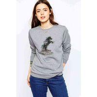 Bold Pilot Baskılı Gri Kadın Sweatshirt