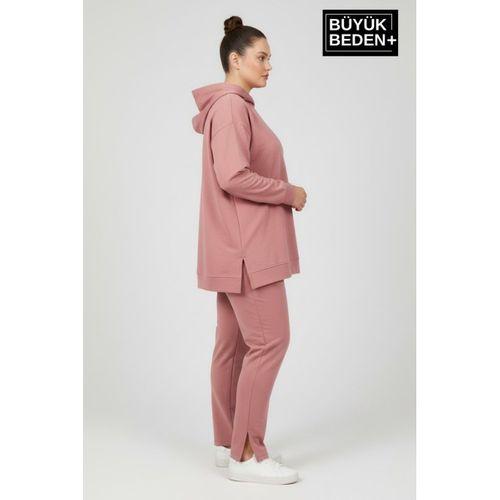 Büyük Beden Kapşonlu Tunik Sweatshırt SPR26BTK991