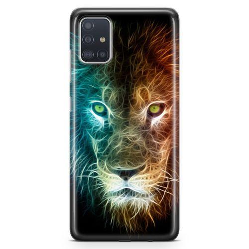 Samsung Galaxy A51 Kılıf Neon Aslan Arka Kapak Koruma Desenli Full Koruyucu