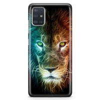 Samsung Galaxy A51 Kılıf Neon Aslan Arka Kapak Koruma Desenli Full Koruyucu