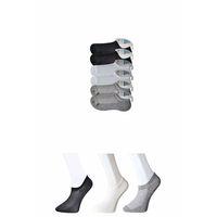 Siyah Gri ve Beyaz Erkek Görünmez Çorap 6 çift