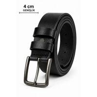 Erkek Hakiki Deri 4 Cm Klasik Kemer Metal Tokalı Günlük Ve Klasik Kullanım