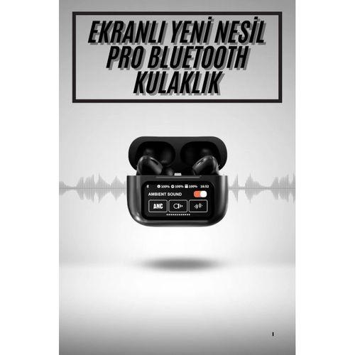 Yeni Nesil Anc Özellikli Çağrı Cevaplayan Dokunmatik Ekranlı Bluetooth Kulaklık Siyah