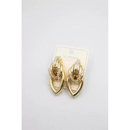 Taşlı Halkalı Küpe - Altın