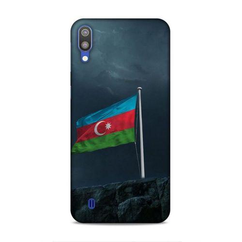 Samsung Galaxy M10 Uyumlu Kılıf Azarbaijan (27) Tasarımlı Kılıf Mavi Beyaz