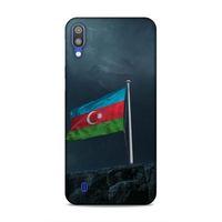 Samsung Galaxy M10 Uyumlu Kılıf Azarbaijan (27) Tasarımlı Kılıf Mavi Beyaz
