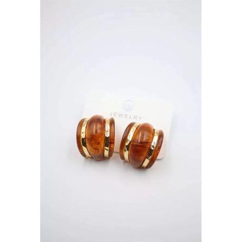 Akrilik Küpe - Kahverengi