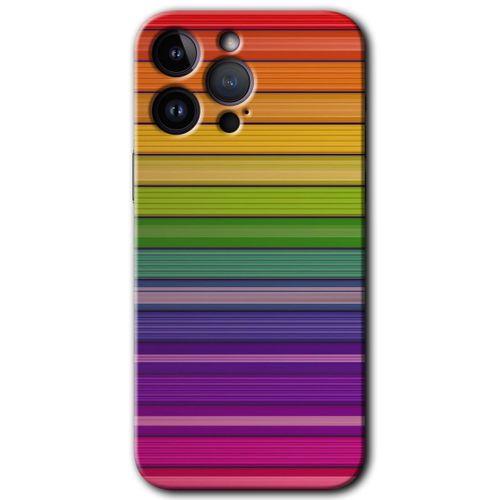 Potkal Hediye Fabrikası iPhone 14 Pro Max Kılıf HD Desen Baskılı Arka Kapak - Colorful Lines