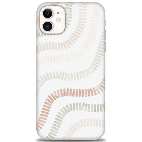 iPhone 11 Kılıf HD Baskılı Kılıf - Renkli Mozaik + Tam Ekran Koruyucu