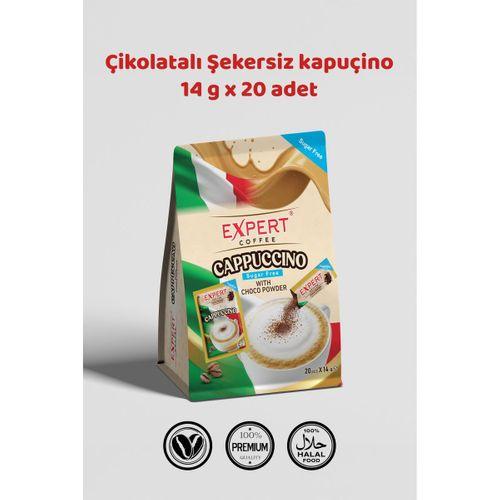 Şekersiz Kapuçino Kahve Çikolata Tozlu 20’li Paket 14gr