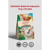 Şekersiz Kapuçino Kahve Çikolata Tozlu 20’li Paket 14gr
