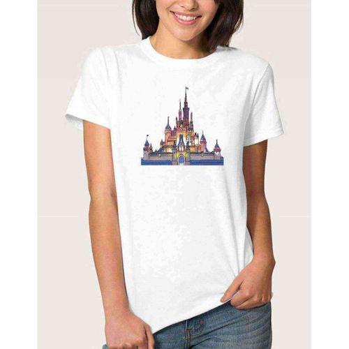 Watercolor Castle Kadın Beyaz Tshirt