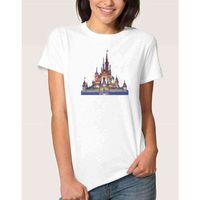 Watercolor Castle Kadın Beyaz Tshirt