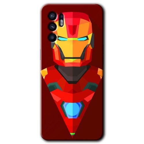 OPPO Oppo Reno 6 Kılıf HD Desen Baskılı Arka Kapak - İron Man Çizim