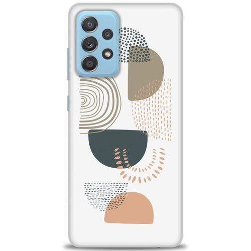 Samsung Galaxy A52s 5G Kılıf HD Baskılı Kılıf - Turuncu Yarım Daire + Tam Ekran Koruyucu