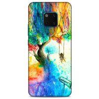 Huawei Mate 20 Pro Kılıf Depresyon (15) Antişok Kılıf Yeşil Kahve