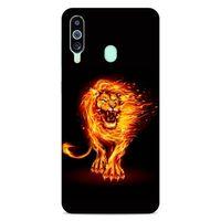 Lopard Samsung Galaxy M40 Uyumlu Kılıf FireX (20) Koruyucu Kılıf Ateşli Aslan