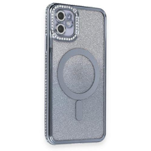 XD iPhone 11 Kılıf Joke Simli Magneticsafe Kılıf - Mavi