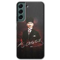 Samsung Galaxy S22 HD Baskılı Kılıf + 9D Tam Ekran Koruyucu - Kemal Atatürk