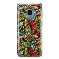 Samsung Galaxy S9 Kılıf Yılbaşı Süsleri Doodle Arka Kapak Koruma Desenli Full Koruyucu