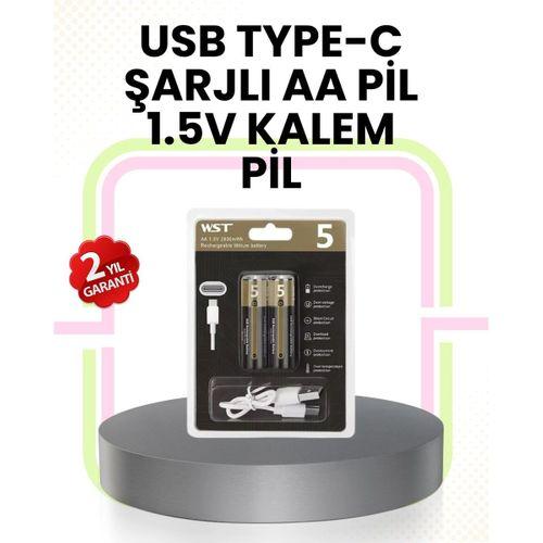 Tekrar Şarj Edilebilir Aa Usb Type-c Pil | 1000+ Döngü | 1.5v Sabit Voltaj