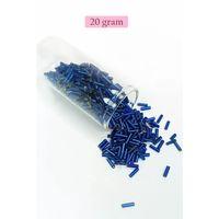 Uzun Boru Kesme Boncuk Çap 2mm Uzunluk 10 mm - 20 Gram - Lacivert - BNC233