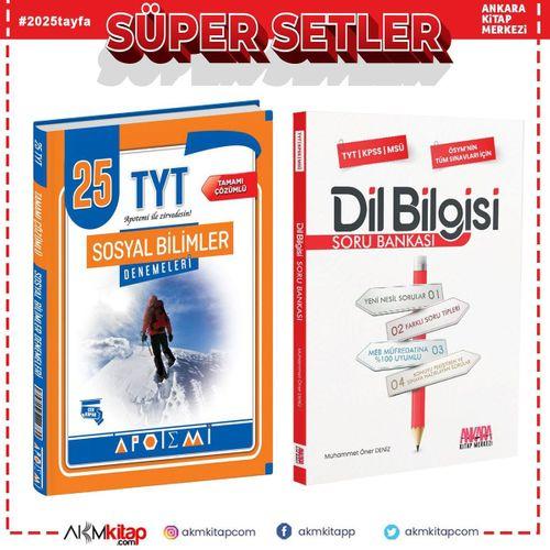 Apotemi Yayınları TYT Sosyal Bilimler Deneme ve AKM Dil Bilgisi Soru Bankası Seti 2 Kitap