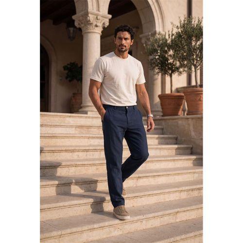 Sorrentino Relax Fit %100 Pamuk Flamlı Kumaş Erkek Jogger Pantolon - Lacivert