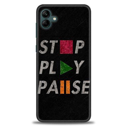 Samsung Galaxy A04 Kılıf HD Baskılı Kılıf - Stop Play + Tam Ekran Koruyucu