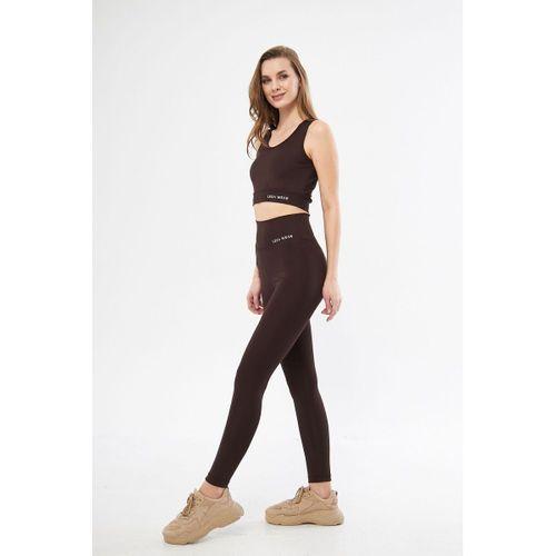 Lesa Wear Yüksek Bel Likralı Toparlayıcı Tayt Crop Takım