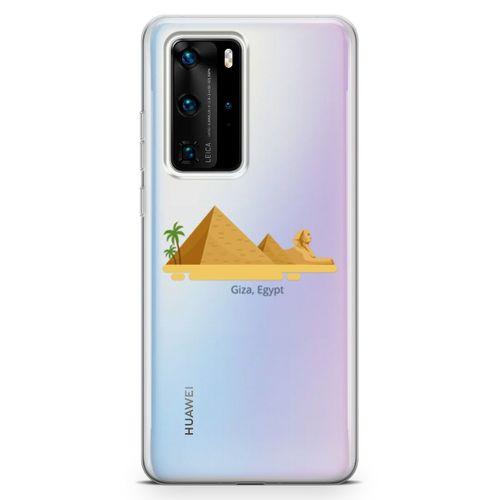 Huawei P40 Pro Kılıf Giza Mısır Arka Kapak Koruma Desenli Full Koruyucu